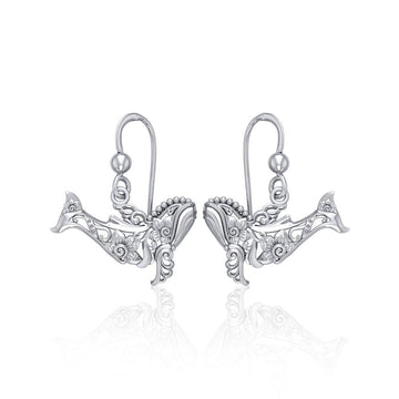 Tranquil guardians of the sea ~ Sterling Silver Whale Filigree Hook Earrings Jewelry TER1711 - Jewelry